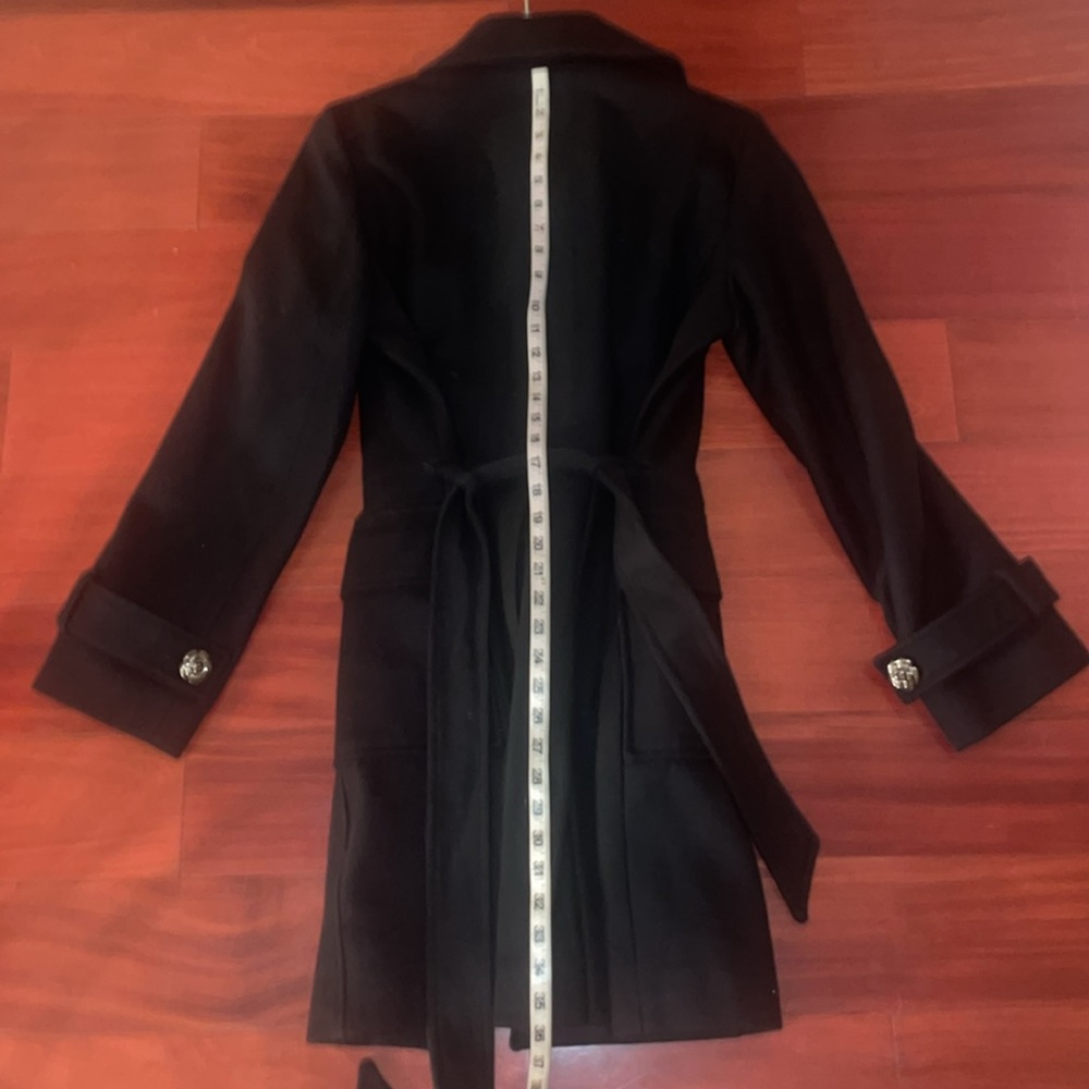NEW BETSEY JOHNSON Belted Botton Black WOOL Coat - Picture 5 of 16